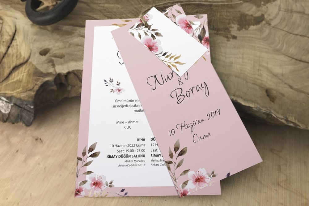 Yeni üçlü set zarfsız düğün davetiye modelleri